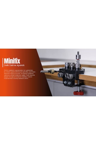 Minifix Delme Aparatı Mobilya Montajı İçin Hassas Delik Açma Şablonu Siyah