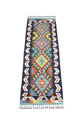 Zehra Abla Halı Yeni El Dokuma İran Meşhed Cerit Yörükleri Mini Yolluk Yün Kilim 7353 Çok Renkli