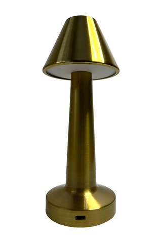 Dekoratif Şarjlı Dokunmatik Led Masa Lambası Şapka Model Gold