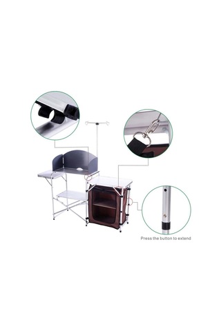 Madfox Luxi Katlanır Portatif Kamp Mutfağı Masası Mz Gri - Gümüş