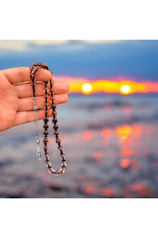 Şeffaf Ateş Kehribar Taşlı Tespih