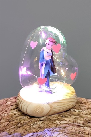 Kalp Işıklı Led Fanus Karışık Renk 1
