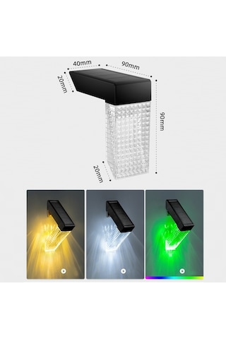 Cbtx Bahçe Aydınlatma Dış Mekan Su Geçirmez Avlu Koridor Basamakları Led Güneş Işığı Sıcak + Renkli Işık