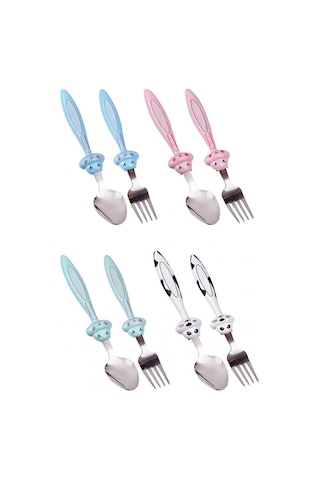 Bebek Çatal Kaşık Seti - 18 Cm Mavi