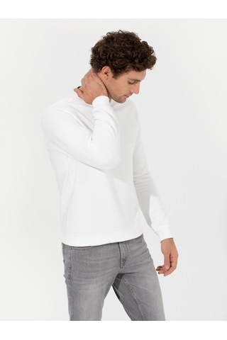Beyaz Dokulu Sweatshirt