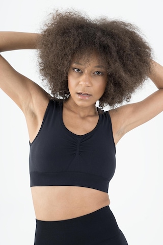 Maraton Active Slimfit Kadın Düz Yaka Kolsuz Koşu Siyah Bra 813091-siyah Siyah