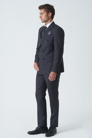 White Stone Leeds T2472 Slim Fit 6 Drop Kruvaze Takım Elbise Desenli-desenli Çok Renkli