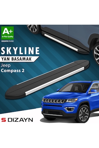 S-dizayn Jeep Compass 2 Skyline Aluminyum Yan Basamak 173 Cm 2017 Üzeri A+ Kalite