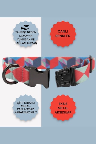 Caramelos İsimli Köpek Tasması, Köpek Künyesi, Köpek İsimlik 140 Pembe & Mavi