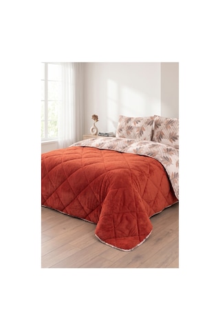 Battal Wellsoft Yorgan Çift Taraflı Yastık Kılıflı 215x235 Cm Turuncu