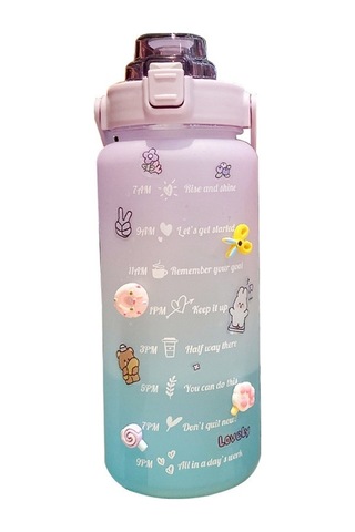 Novahub Yaz Büyük Kapasiteli Spor Fitness Tartı Pipetli Kupa Çoklu Renk Seçenekleri Taşınabilir Açık Hava Seyahati Yetişkin Öğrenci Yurt İçi İçme Kettle Gradyan Mavi Turuncu + Rastgele Çıkartmalar + Rastgele Aksesuarlar 2000ml Çok Renkli