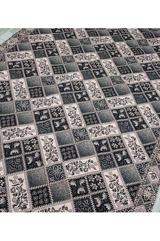 Savan Dokuma Halı Örtüsü 6m² 200 300 Kale Siyah&pudra Siyah - Pudra