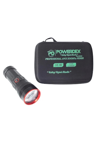 Powerdex Pd-10200 35w Zoomlu Profesyonel El Feneri Siyah