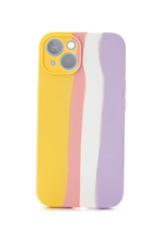 İphone 12 Uyumlu Kılıf Gökkuşağı Rainbow Lansman Silikon-leke Tutmayan Yüzey-tam Koruma Sağlar Sarı