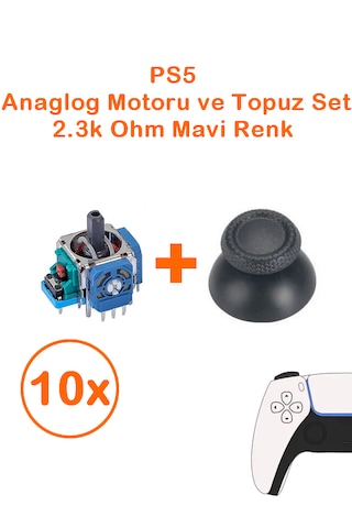 10 Adet Ps5 Analog Motoru Ve Başlık Topuz Set