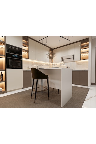 Asra Trend Mutfak Adası MA-03 %100 MDF Yemek ve Bar Masası Beyaz