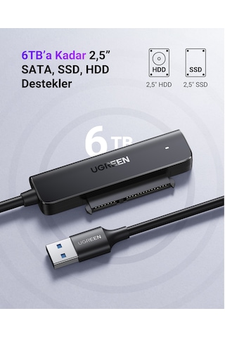 Ugreen Usb-a 3.0 To 2.5-ınch Sata Dönüştürücü Adaptör, 70609