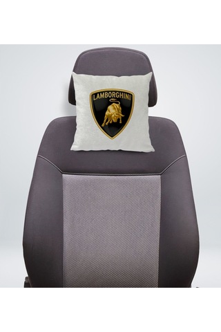 Bk Gift Lamborghini Tasarımlı Kare Araç Koltuk Yastığı-1