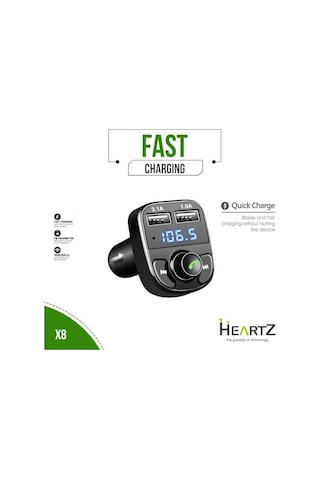Fm Transmitter Modulator Araç Fast Quıck Charge Hızlı Şarj Flash Bellek Micro Sd Mp3 Player 12-24 V Pd 20w Yüksek Kalite X8 A Antrasit