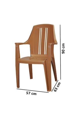 Omnipazar Mt-gf139 Orbita Plastik Bahçe Balkon Koltuk Sandalye 4'lü Set Kahverengi