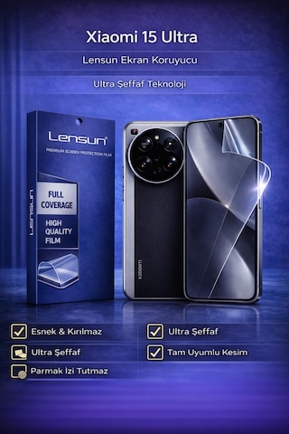 Lensun Xiaomi 15 Ultra Ultra Şeffaf Esnek Ekran Koruyucu Film Lensun Xiaomi 15 Ultra Ultra Şeffaf Esnek Ekran Koruyucu Film