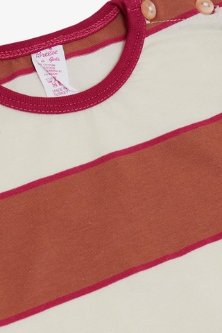 Breeze Kız Bebek Uzun Kollu Tişört Çizgili Patlı 9 Ay-3 Yaş, Karışık Renk Çok Renkli