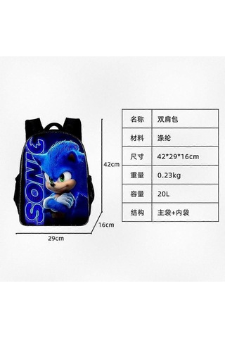 Sonic Temalı Üç Parçalı Okul Seti - Çocuklar Ve Hayranlar İçin Anime Esintili Sırt Çantası, Çapraz Çanta Ve Kalem Kutusu Diğer