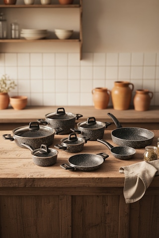 Bernardo Anita 13 Parça Tencere Seti Gri Gri