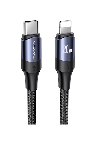 Usams Sj522 20 W Lightning Hızlı Şarj Pd 60w Örgü Kablo Siyah 2 M