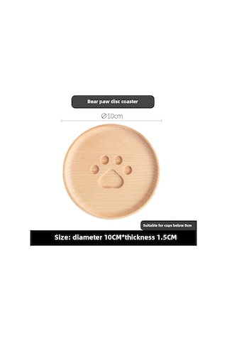 Yaozixa Japon Gaya Açıkçay Ahşap Ayak Desenli Isı Dayanıklı Kaymaz Engelleyici Bardak Altlığı Yuvarlak Diğer