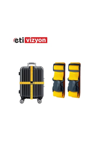Etivizyon Valiz Bavul Emniyet Kemeri 2 Adet Sarı