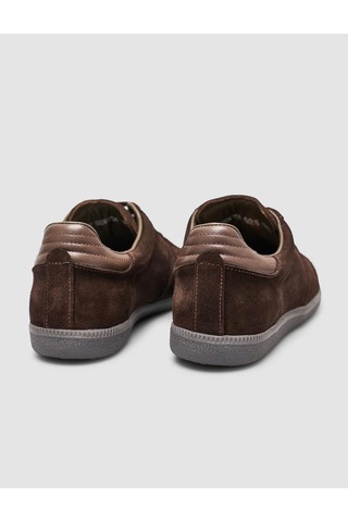 %100 Hakiki Süet Deri Kahverengi Kadın Sneaker Kahverengi