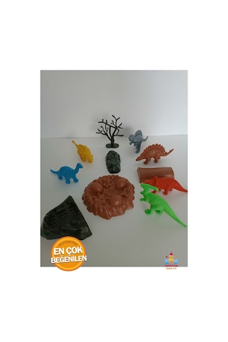Oyuncak Dinazor Hayvanları Seti 11 Parça Büyük Boy Dinozor Dünyası Oyuncak Seti 11 Parça Kartelada