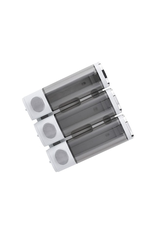 Xurunkeji Duvara Monte Sabunluk Banyo 3 Bölmeli, Duş Duvarı İçin Montaj Vidalarıyla Berrak Sıvı Duş Sabunu Dağıtıcısı Beyaz