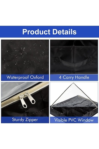 Unimarket Yatağın Altında Ayakkabı Depolama Düzenleyici Yatak Altı Ayakkabı Dolabı Depolama Çözümü 2 Metal Fermuar Ve Erkek Ve Kadın Ayakkabıları Için Şeffaf Kapaklı 3 Kulp 12 Çift Ayakkabıy R7m24x