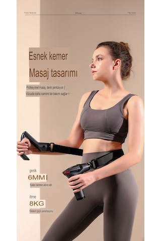 Yeni Nesil Profesyonel Lcd Göstergeli Şarjlı Tüm Vucut Masaj Tabancası Çok Fonksiyon Fıtness Masajı Gri