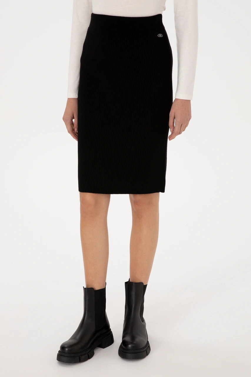 U.s. Polo Assn. Kadın Siyah Etek Triko 50315594-vr046 Siyah