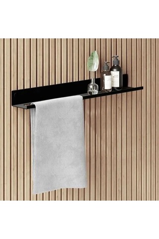 Gkd Paslanmaz Çelik Banyo Havlu Askısı, Duvara Monte Banyo Organizatörü Siyah