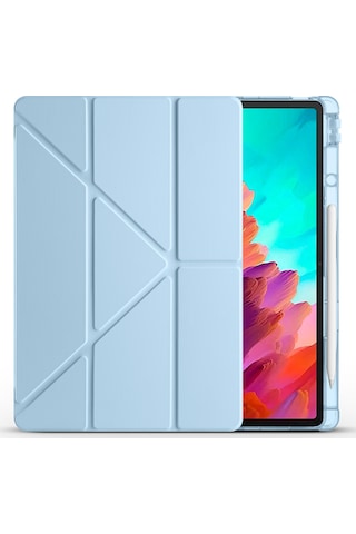 Lenovo Idea Tab Pro 12.7inç Tb-373fu Kılıf Kalem Bölmeli Trifolding Case Kılıf