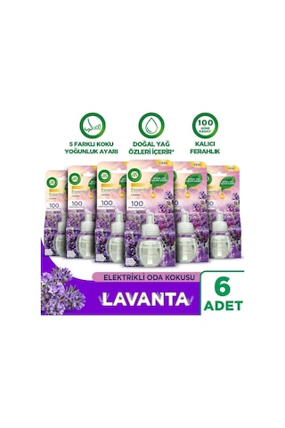 Air Wick Elektrikli Oda Kokusu Yedek Şişe Lavanta Esansiyel Yağlar İçerir 6 x 20 ML