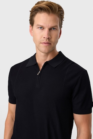 Back And Bond Siyah Regular Fit Fermuarlı Triko Tişört