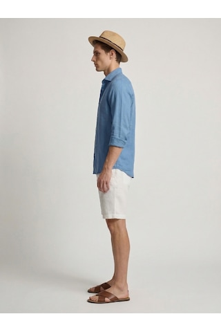 Xint Mavi %100 Keten Regular Fit Gömlek 700987 MAVİ