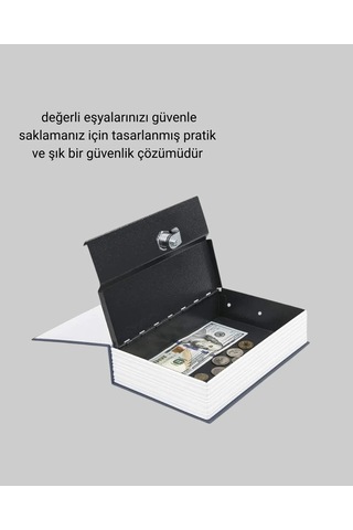 Anahtarlı Gizli Kitap Kasa Metal İç Yapı, Kamuflajlı Sözlük Tasarım Sarı