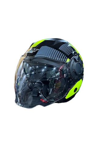 Sway 766 Geko Açık Motosiklet Kaskı 65017 Sarı - Siyah