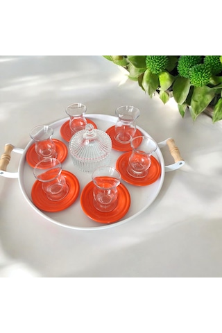 Çay Tabağı-bardak Altlığı-metal Turuncu Çay Tabağı-paslanmaz K Turuncu