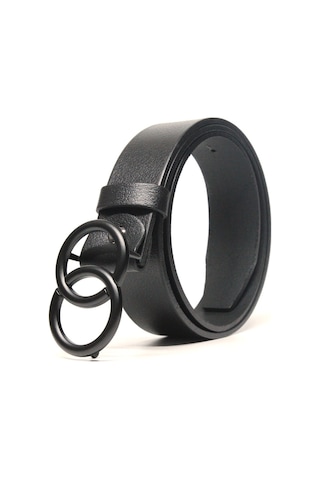 %100 Deri Çift Halka Tokalı Bayan Kemeri 4Cm (413278402) Siyah