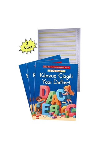 Yeni Müfradat Güzel Yazı Defteri A4 19x27 Cm 24 Yaprak 3 Adet Standart Kılavuz Çizgili Yazı Defteri Satır Aralıklarına Uygun