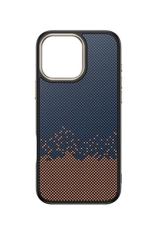Apple Uyumlu iPhone 16 Pro Max Kılıf M-safe Şarj Özellikli Karbon Fiber Görünümlü Zore Antina Kapak Mavi