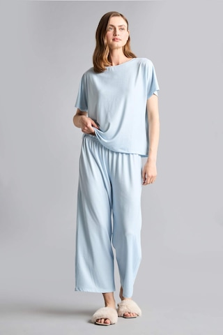 Defacto Regular Fıt Kısa Kollu 2li Softshell Pijama Takım H7011ax26smbe745 Mavi-be745