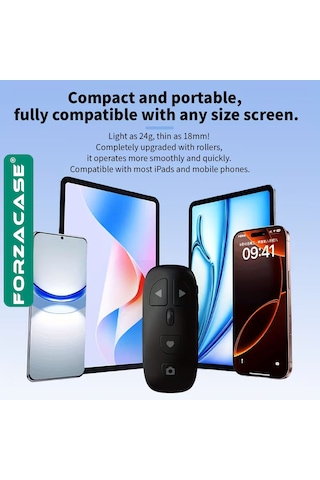 Forzacase Mouse Tasarım Bluetooth Uzaktan Kumanda Sayfa Çevirici Video Selfie Kumandası - Fc1206 1 Adet